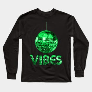 1970s Green Discoball Vibes Long Sleeve T-Shirt